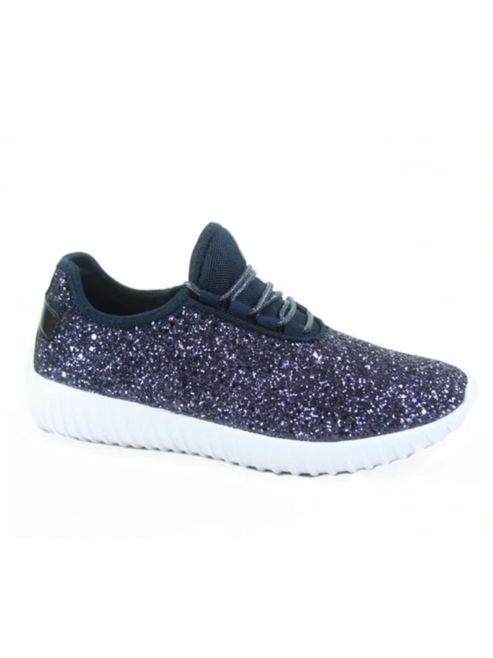 Forever black white glitter sparkle lace up fashion sneakers size 6